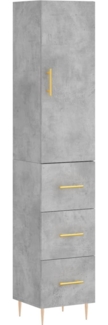 vidaXL Highboard Betongrau 34,5x34x180 cm Holzwerkstoff 3198845
