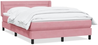 vidaXL Boxspringbett mit Matratze Rosa 140x220 cm Samt 3318242