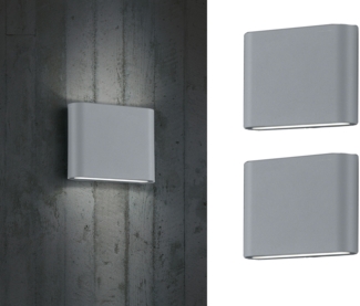 2er SET LED Außenwandleuchten Up and Down Light Titan Grau, Breite 11,5cm