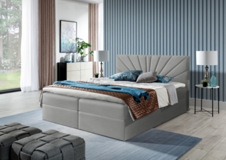 99rooms Lazzaro Boxspringbett Kunstleder SOFT Grau 140x200 cm