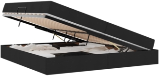 vidaXL Aufbewahrungsbett mit Matratze Schwarz 200x200 cm Polyester 3399684