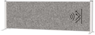 MAUL Tisch Trennwand Akustik MAULconnecto 160x50 cm | Raumteiler für Schreibtisch, Sideboard | Raumtrenner mit Standfüßen | Akustikvlies (4000 g/m²) als Sichtschutz und Schalldämmung