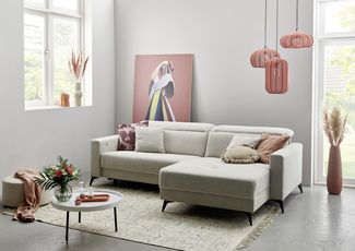 Polsterecke >Trouble< elektrische Relaxfunktion, silbergrau - 251x81x165cm (BxHxT)