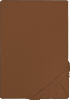 Castell Jersey-Stretch-Spannbetttuch 0077113, chocolate, 1x 180x200 cm - 200x200 cm