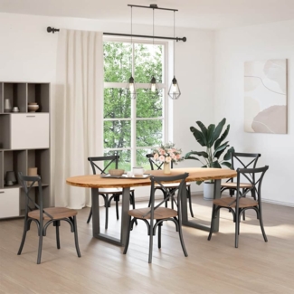vidaXL Esstisch Hellbraun 240x100x74 cm Massivholz Eiche Oval 3305565