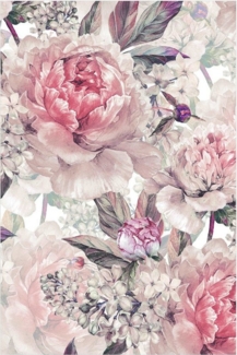 Bilderdepot24 Teppich Vinyl Wohnzimmer Schlafzimmer Flur Küche Blumen Landhaus, rechteckig - rosa glatt, nass wischbar (Küche, Tierhaare) - Saugroboter & Bodenheizung geeignet