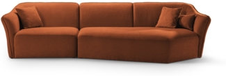 Micadoni Ecksofa Hailey 5-Sitzer Rechts Boucle Ziegel