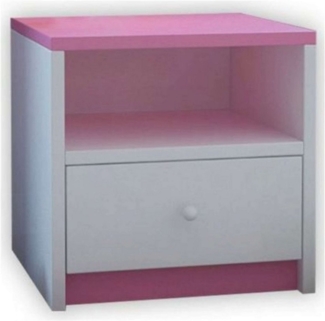 Stylefy Dreams Nachttisch Weiß Rosa