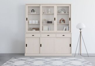 OTTO home Buffet Schröder mit 6 Schiebetüren, davon 3 mit Glaseinsatz,Br. 170 cm, Kiefer massiv