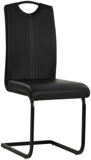 vidaXL Freischwinger 4 Stk. Schwarz Kunstleder [246194]