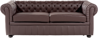 Sofa Leder braun CHESTERFIELD