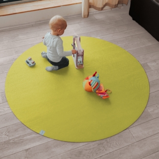Runde Krabbelmatte SanoSoft "made in Germany" - Öko-Tex 100 Mangogelb 120 cm