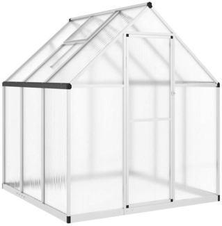 vidaXL Gewächshaus mit Fundamentrahmen Silbern 169x169x195 cm Alu 4005828