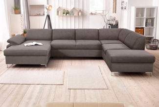 DOMO collection Wohnlandschaft Santana mit viel Platz, komfortabel, moderner Fuß, bequeme Armlehne, wahlweise mit Bettfunktion, U-Form