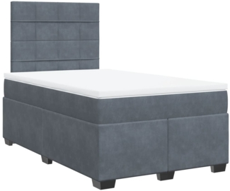 vidaXL Boxspringbett mit Matratze Dunkelgrau 120x190 cm Samt 3290859