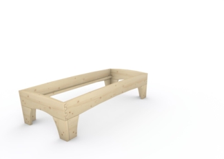 Holzbett (Fichte) "Rosi" 80 x 200 cm 48 cm ohne Kopfteil Massivholzbett Bett