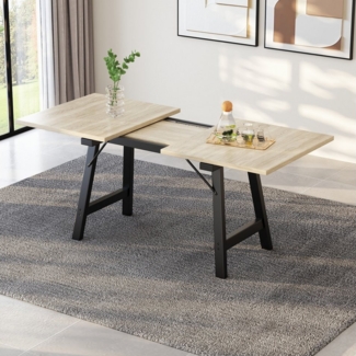 Ulife Esstisch Wohnzimmertisch Küchentisch Teleskop-Esstisch 140/180x80 cm, schlichter Stil, hochfeste Legierungsstütze, geeignet für 4–6 Personen