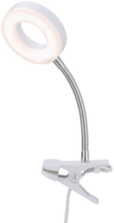 LED Tischleuchte, Spot beweglich, weiß, Metall, H 21cm