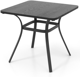 Gartentisch mit Tischplatte in Holzoptik für 4 Personen Terrassentisch Balkontisch 80 x 80 x 73 cm