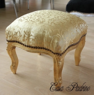 Casa Padrino Fußhocker Barock Fußhocker Gold Muster / Gold - Antik Stil Möbel - Hocker