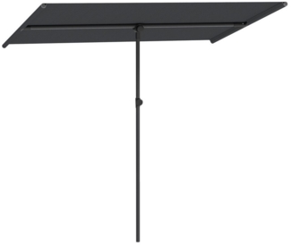 Outsunny Sonnenschirm 180 Grad drehbar, mit Aluminium-Mast, LxB: 205x150 cm, höhenverstellbar Gartenschirm, Marktschirm, für Balkon, 150x205cm Dunkelgrau