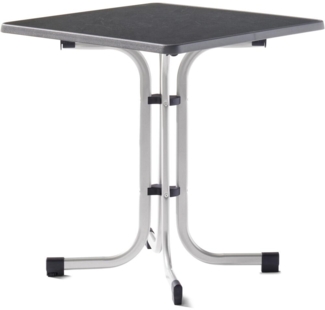 SIEGER Tisch 231/A 70 x 70 cm graphit Gestell aus Stahl in graphit, Tischplatte aus Mecalit®-Pro in anthrazit