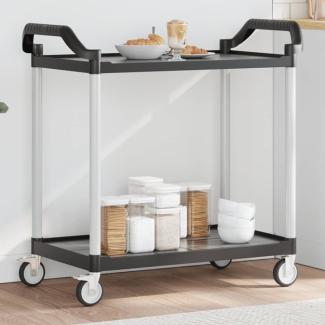 vidaXL Rollwagen mit 2 Etagen Schwarz 99x50x97 cm Aluminium 30324