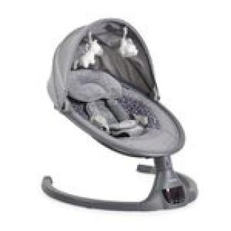 Cangaroo Babywippe iSwing, Musikfunktion, Timer, Fernbedienung, Aluminiumrahmen grau hellgrau