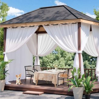 Jibenhome Outdoorgardine Verdunkelungsgardine Ösen Vorhang Wetterfest& UV-Schutz (1 St), Lichtschutz, Outdoor vorhang ösen oben,Wasserdicht & Winddicht