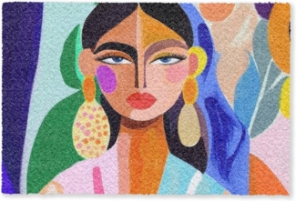 MuchoWow Fußmatte Porträt - Frau - Modern, Rechteckig, innen Schmutzfangmatte, Tür, Schmutzfänger Flur, Teppich, 60x40 cm