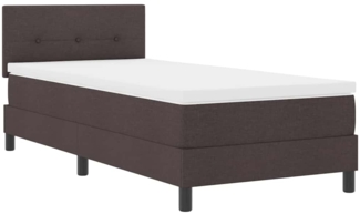 vidaXL Boxspringbett mit Matratze Dunkelbraun 90x200 cm Stoff 3338660