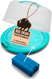 BigDean Tortenbehälter mit Kühlakku Kuchen Transportbox mit Kühlung inkl. 2 Kühlakkus Made in Germany
