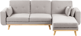 3-Sitzer Ecksofa Stoff grau linksseitig mit Schlaffunktion KAARINA