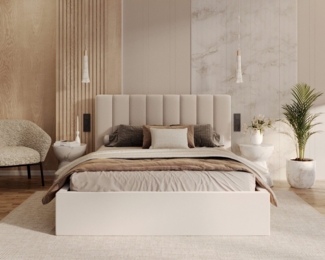 FDM Polsterbett Stauraumbett Bettgestell 90x200, 120x200, 140x200, 160x200, 180x200cm (MADE IN EU - mit hochwertigem Velours Bezug, Bettrahmen, Bett, Optional mit Matratze bestellbar, mit großen gepolsterten Kopfteil, mit Bettkasten zum aufklappen), Me...