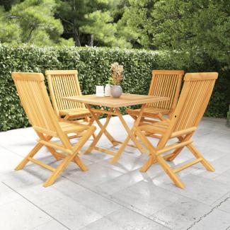 vidaXL 5-tlg. Garten-Essgruppe Massivholz Teak 3059583