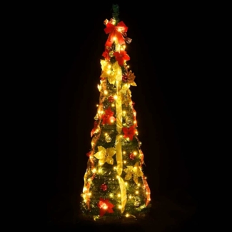 vidaXL Pop-Up-Weihnachtsbaum Künstlich 200 LEDs Grün 210 cm 357763