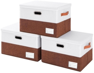 ibettertec Aufbewahrungsbox 43*30*30cm Aufbewahrungskorb 40L mit Deckel Groß,Griffen,Faltbare (Waschbare,1-Stück,Kisten Aufbewahrung mit Deckel, Aufbewahrungswürfel,Klappbox), faltbare Box für Kleidung Spielzeug