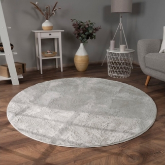 Paco Home Fellteppich Kunstfell Soft 380, rund, Höhe: 14 mm, Langflor, Kuschelteppich - besonders weich, Uni-Farben