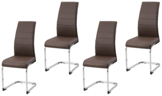 HTI-Living Esszimmerstuhl Esszimmerstuhl SallyC Kunstleder 4er-Set Braun (Set, 4 St), Schwingstuhl Freischwinger
