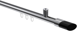 Innenlauf-Gardinenstangen-Set Sonius Verano 100 cm, 1-läufig, 20 mm Ø Chrom