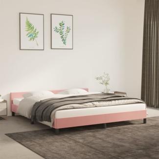 vidaXL Bettgestell mit Kopfteil ohne Matratze Rosa 160x200 cm Samt 347584