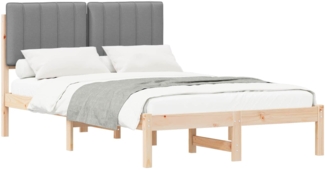 vidaXL Bettgestell mit gepolstertem Kopfteil Hellgrau 120x190 cm 878064