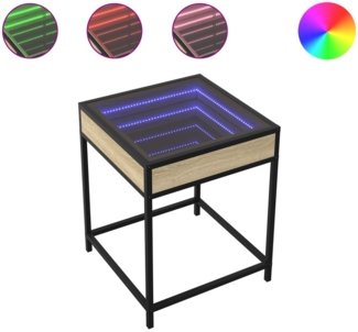 vidaXL Couchtisch mit Infinity-LED Sonoma-Eiche 40x40x51 cm 847673