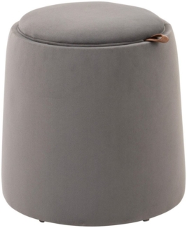 HOMCOM Sitzbank 2-in-1 Hocker in Samtoptik inklusive Stauraum und abnehmbaren Deckel (Polsterhocker, 1-St, Sitzhocker), Dunkelgrau Ø44 x 47,5 cm