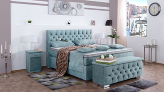 Meisterbetten Boxspringbett Acon 120x200 in DS-Azurro, Matratzenbezug Nano, Ergoflex-Topper