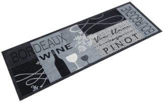 vidaXL Küchenteppich Waschbar Wein Grau 45x150 cm Samt 4005599
