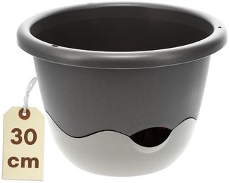 Blumentopf Hängend Blumenampel Außen Hängend Hängetopf Für Pflanzen Hängepflanzen Topf Hängeampel Hängender Blumentopf Mit Kette Wasserspeicher 30 Anthrazit