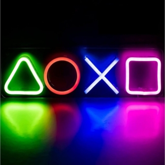 zggzerg LED Stripe Gaming Lampe - PS Playstation Symbol Licht - Neonlicht Leuchtreklame