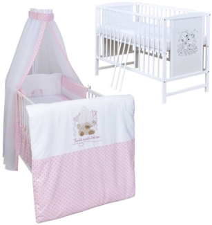Baby-Delux Komplettbett Babybett Mia Komplettset, 10-tlg, Kinderbett 60x120 cm weiß, Bettset verschiedene Designs