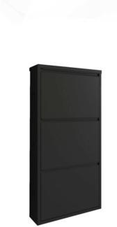 Dmora Schuhschrank Alexa, Schuhregal aus Metall, Mehrzweck-Eingangsgarderobe, Möbel für Schuhe, 50x15h104 cm, Schwarz